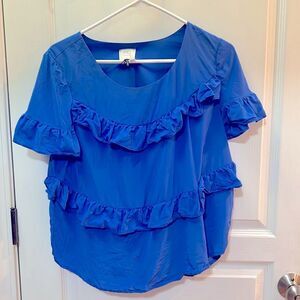 Anthropology HD in Paris Blue Med 100% silk. Will Dry clean before it is shipped